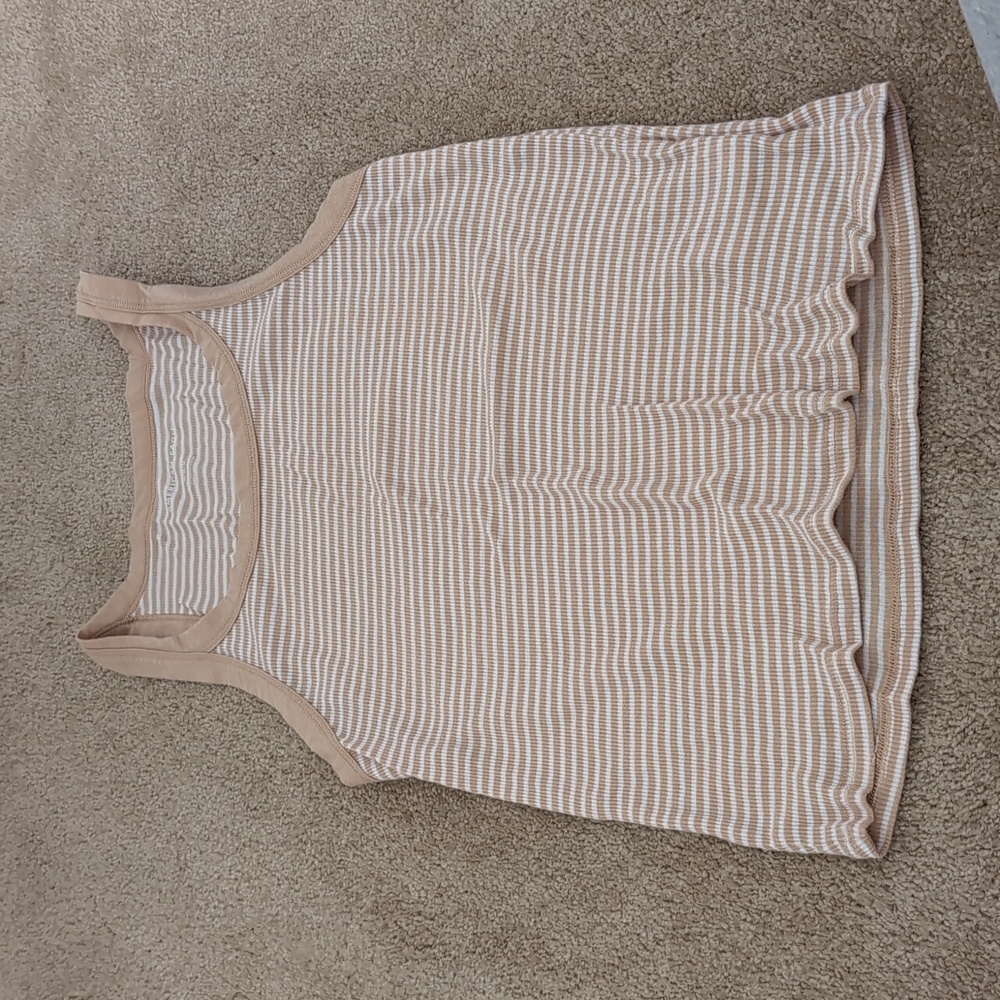 American Eagle Tan Striped Full Length Tank Size M